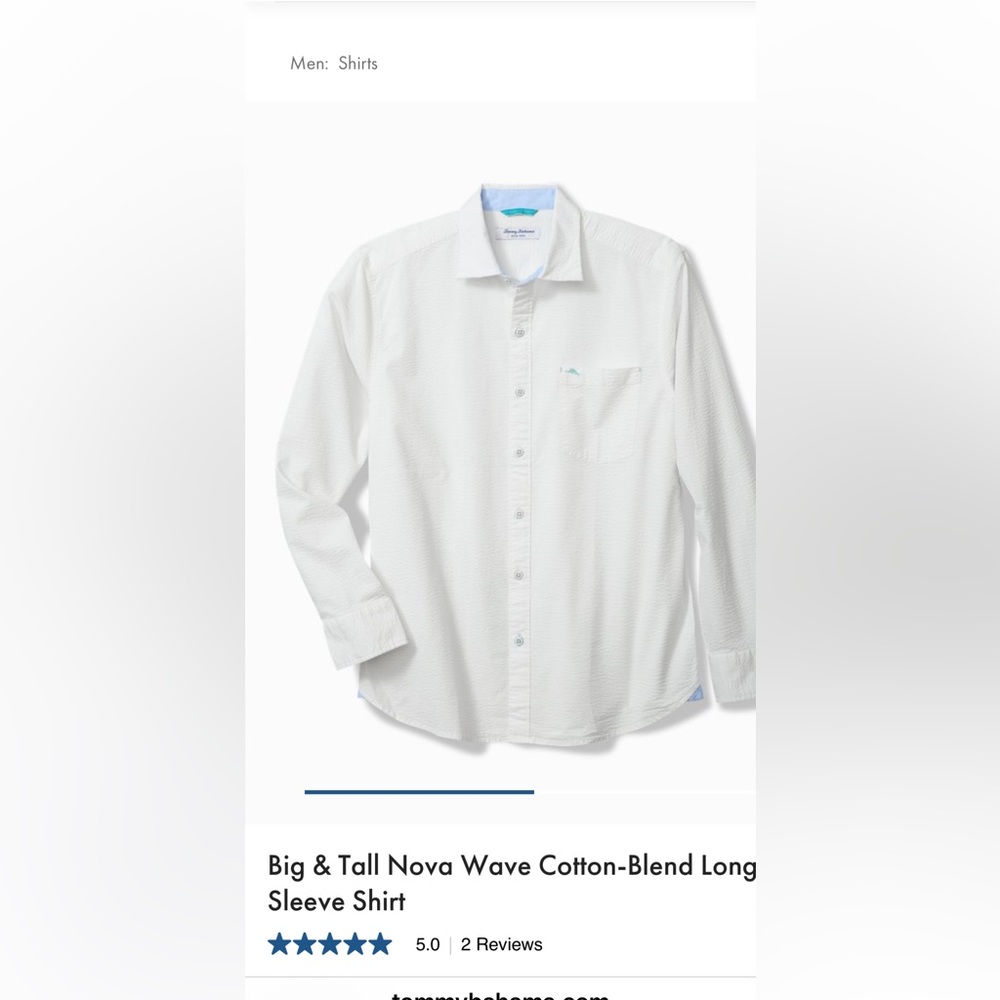 Men's White Cotton-Blend Long Sleeve Shirt